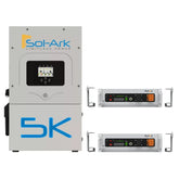 Sol-Ark 5K inverter with two Pytes V5 LFP 10kWh batteries and brackets, providing reliable energy solutions for home use